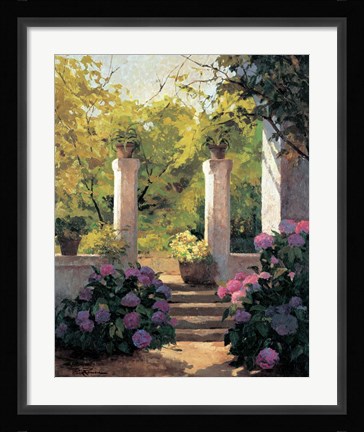Framed Jardi Interior Claustre Print