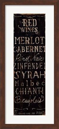Framed Red Wines Print