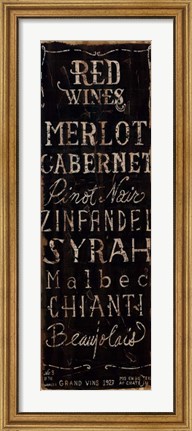 Framed Red Wines Print