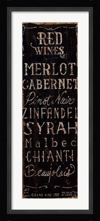 Framed Red Wines Print