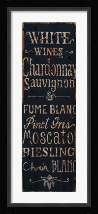 Framed White Wines Print
