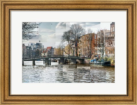 Framed Zwanenburgwal Canal Print