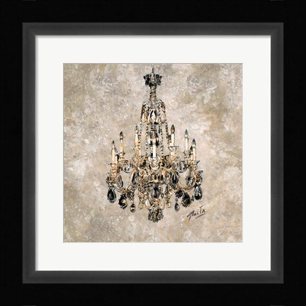 Framed Champagne Chandelier Print