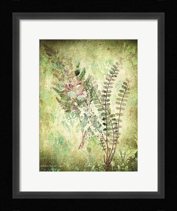 Framed Organic Greenery in Damask I Print