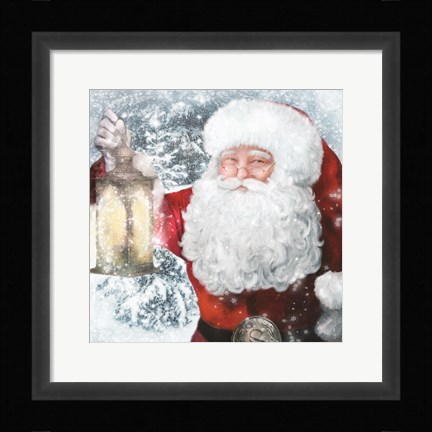 Framed Santa Lantern Print