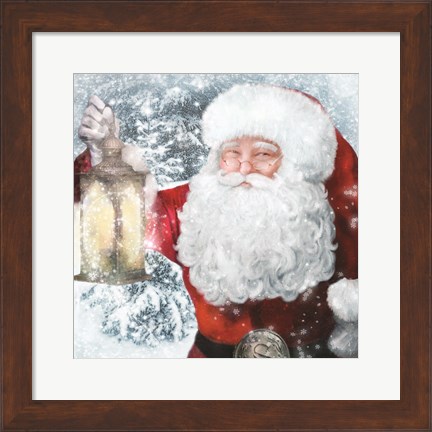 Framed Santa Lantern Print