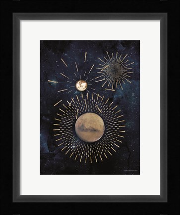 Framed Gold Celestial Rays III Print