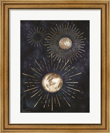 Framed Gold Celestial Rays IV Print
