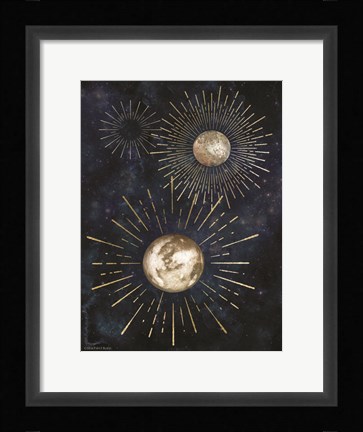 Framed Gold Celestial Rays IV Print