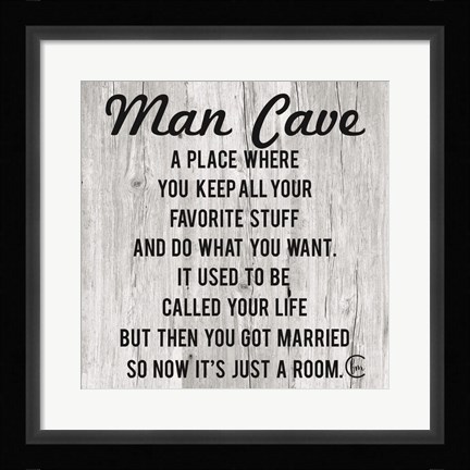 Framed Man Cave Print