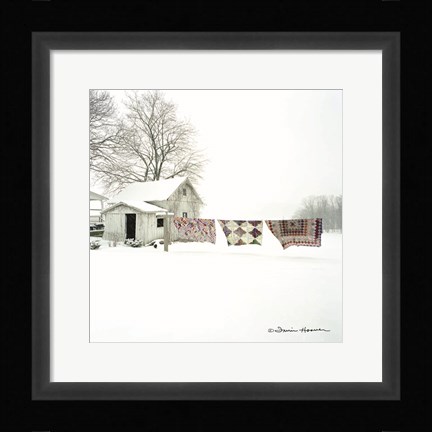 Framed Quilts in Snow Print