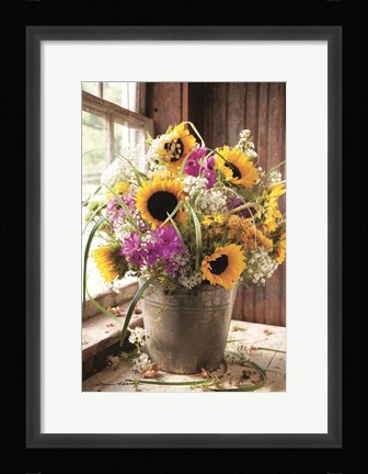 Framed Wildflowers in Bucket Print