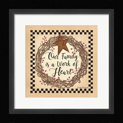 Framed Our Family Wreath Print