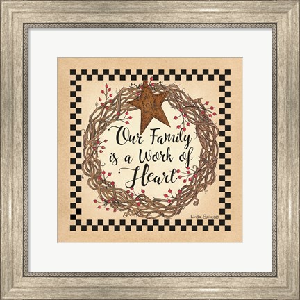 Framed Our Family Wreath Print