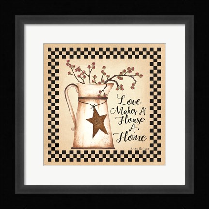 Framed Love Makes a House a Home Print