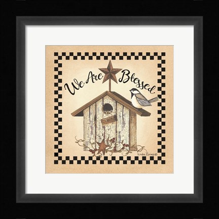 Framed We Are Blessed Birdhouse Print