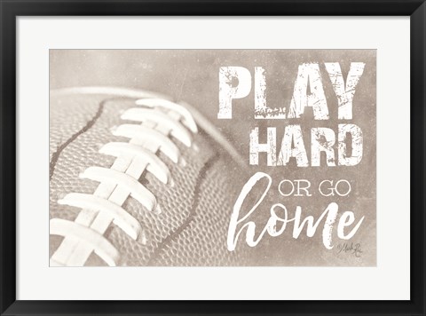 Framed Football - Play Hard Print