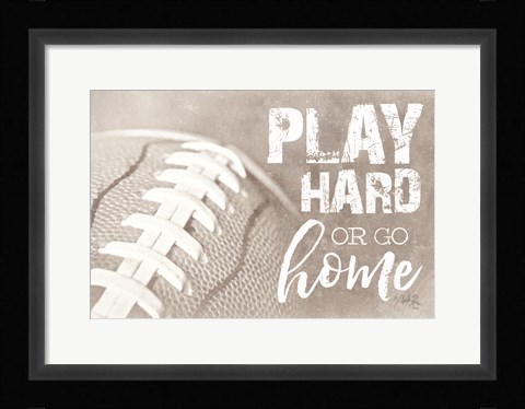 Framed Football - Play Hard Print
