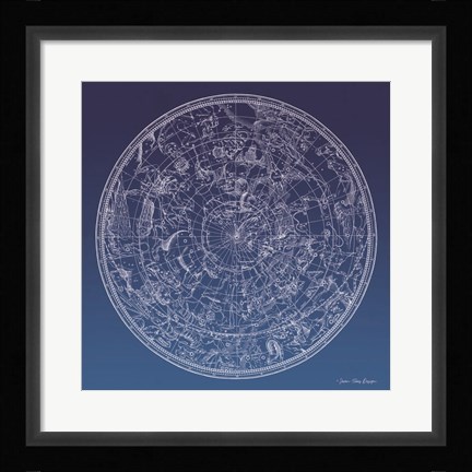 Framed Constellations Map II Print