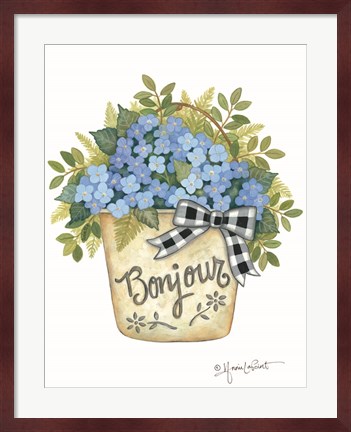 Framed Hydrangeas Bonjour Print