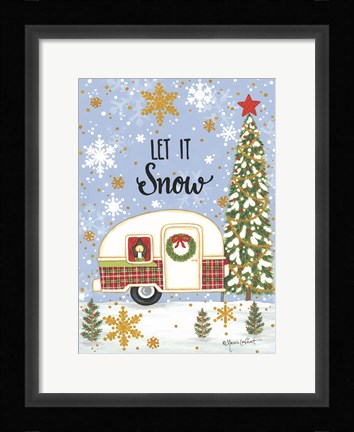 Framed Let It Snow Camper Print