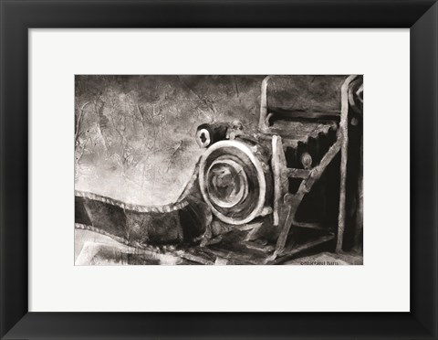 Framed Vintage Camera Black and White Print