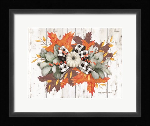 Framed White Pumpkin Swag Print