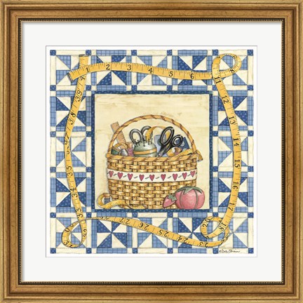 Framed Quilt Basket Print