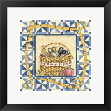 Framed Quilt Basket Print