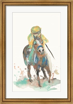 Framed Jockey and His Horse Print