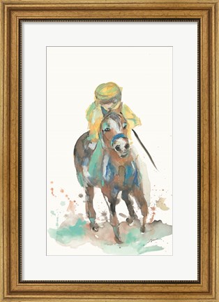 Framed Jockey and His Horse Print
