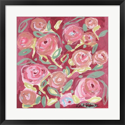 Framed Blooming in Rose Print