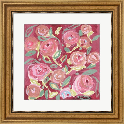 Framed Blooming in Rose Print