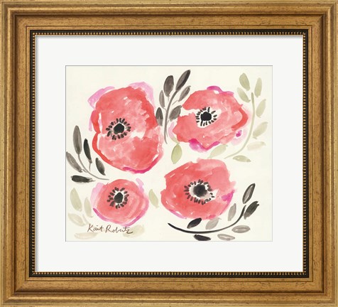 Framed Poppies in Punch Print
