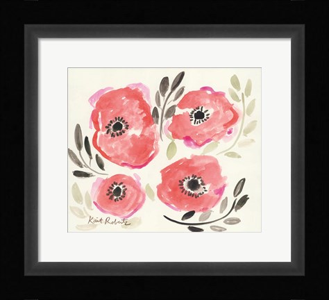 Framed Poppies in Punch Print