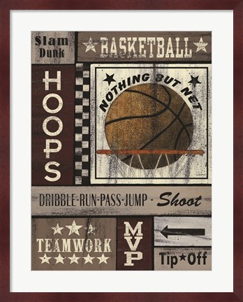 Framed Basketball Hoops Print