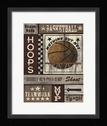 Framed Basketball Hoops Print