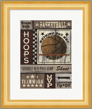 Framed Basketball Hoops Print