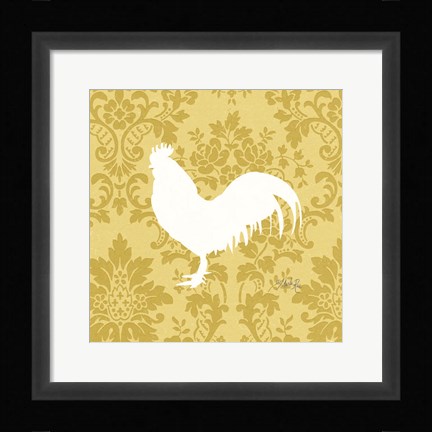Framed Rooster Silhouette Print