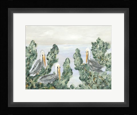 Framed Pelican Perch Print