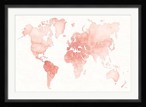 Framed Watercolor Wanderlust Coral Print