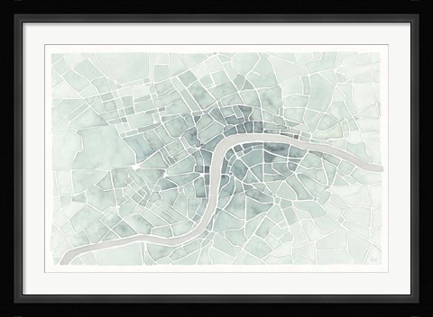 Framed Watercolor Wanderlust London Mint Print