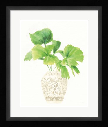 Framed Palm Chinoiserie IV Cream Print
