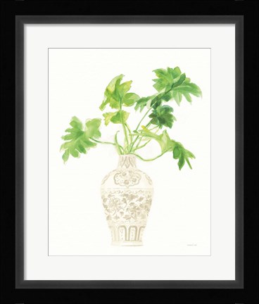 Framed Palm Chinoiserie III Cream Print