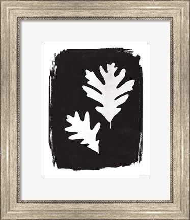 Framed Nature by the Lake Leaves IV Black Print