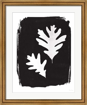 Framed Nature by the Lake Leaves IV Black Print