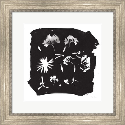 Framed Nature by the Lake Flowers IV Black Print