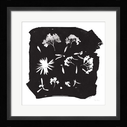 Framed Nature by the Lake Flowers IV Black Print