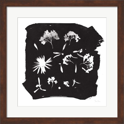 Framed Nature by the Lake Flowers IV Black Print