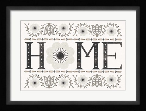Framed Folk Lodge Home v2 Neutral Print